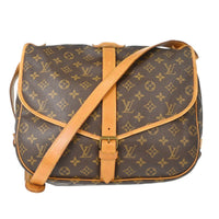 Louis Vuitton Louis Vuitton Saumur Handbag Monogram Canvas Brown Canvas Shoulder Bag Bag (Authentic Pre-Loved)