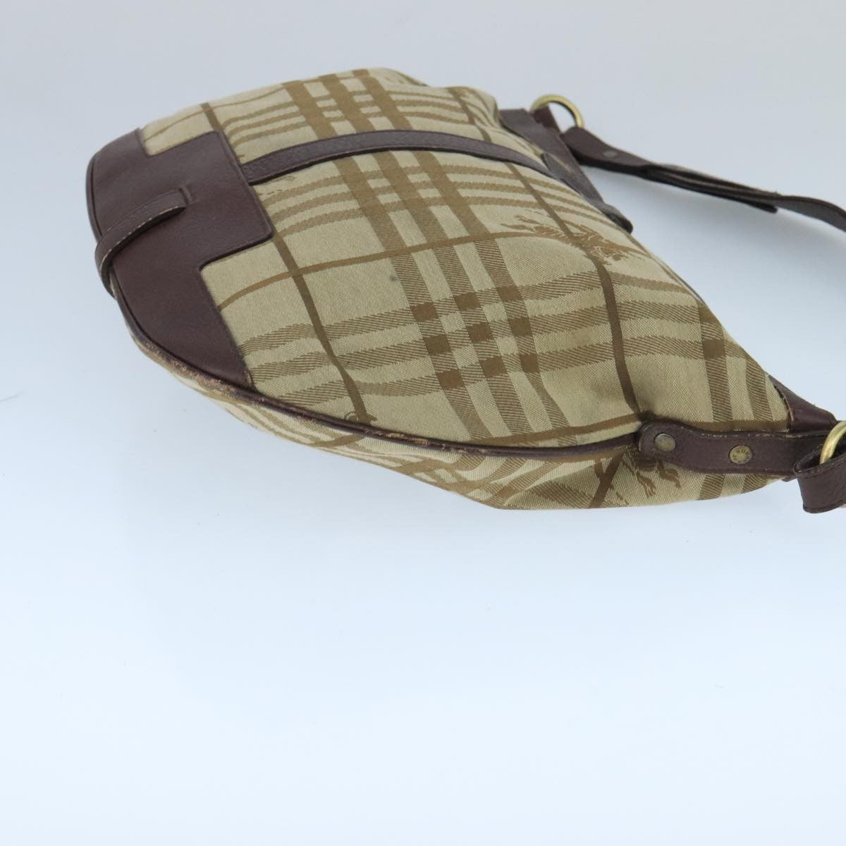 Burberry Nova Check Shoulder Bag Canvas And Leather Beige Canvas Shoulder Bag Bag (Authentic Pre-Loved)