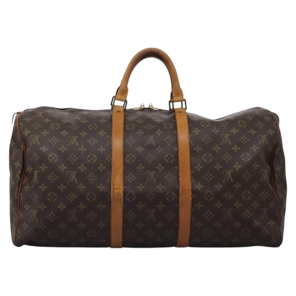 Louis Vuitton Keepall Bag Monogram Canvas Brown Canvas Travel Bag Bag (Pre-Loved)