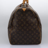 Louis Vuitton Keepall Bag Monogram Canvas Brown Canvas Travel Bag Bag (Pre-Loved)