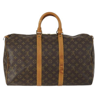 Louis Vuitton Keepall Bag Monogram Canvas Brown Canvas Travel Bag Bag (Pre-Loved)