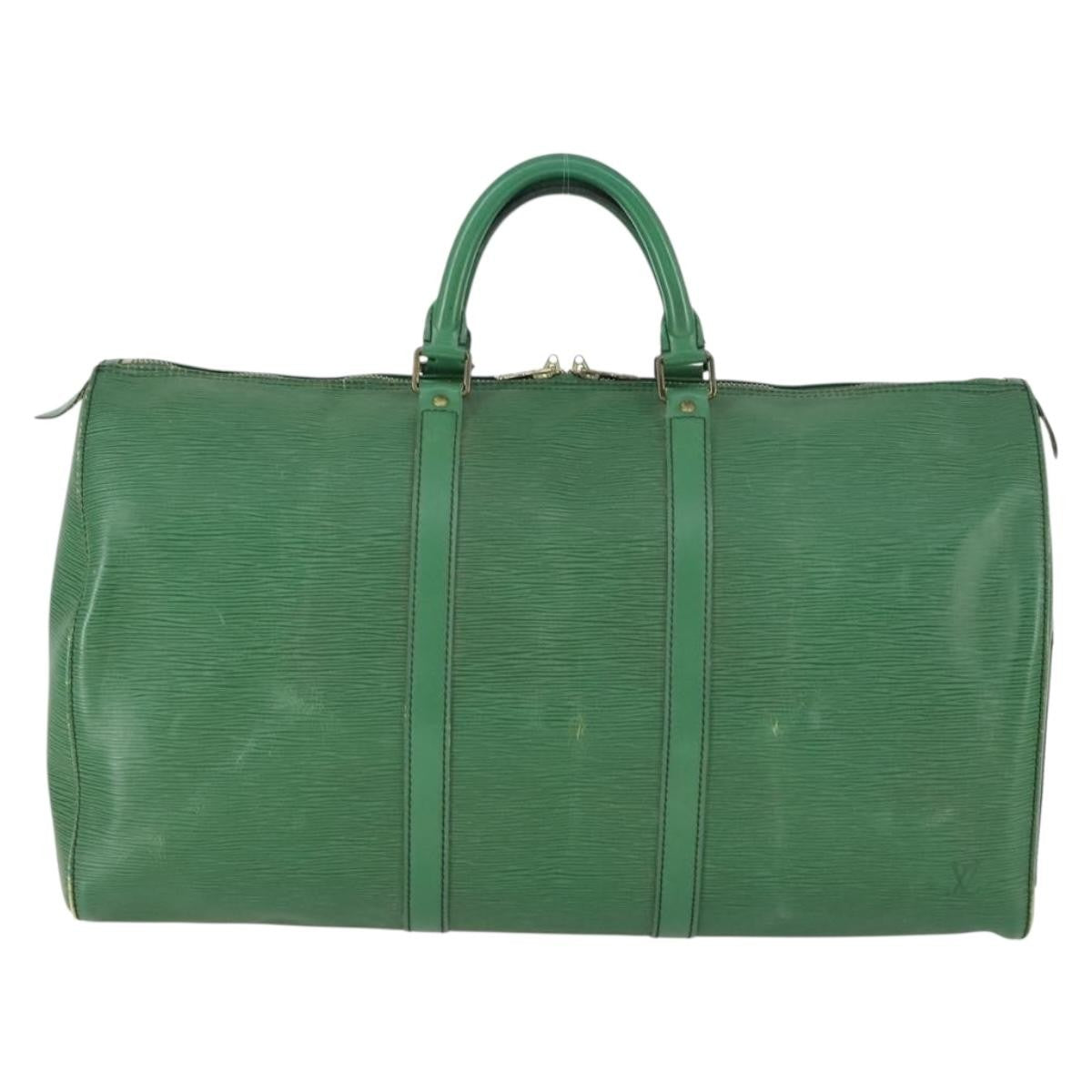 Louis Vuitton Keepall Bag Epi Leather Green Leather Travel Bag Bag (Pre-Loved)