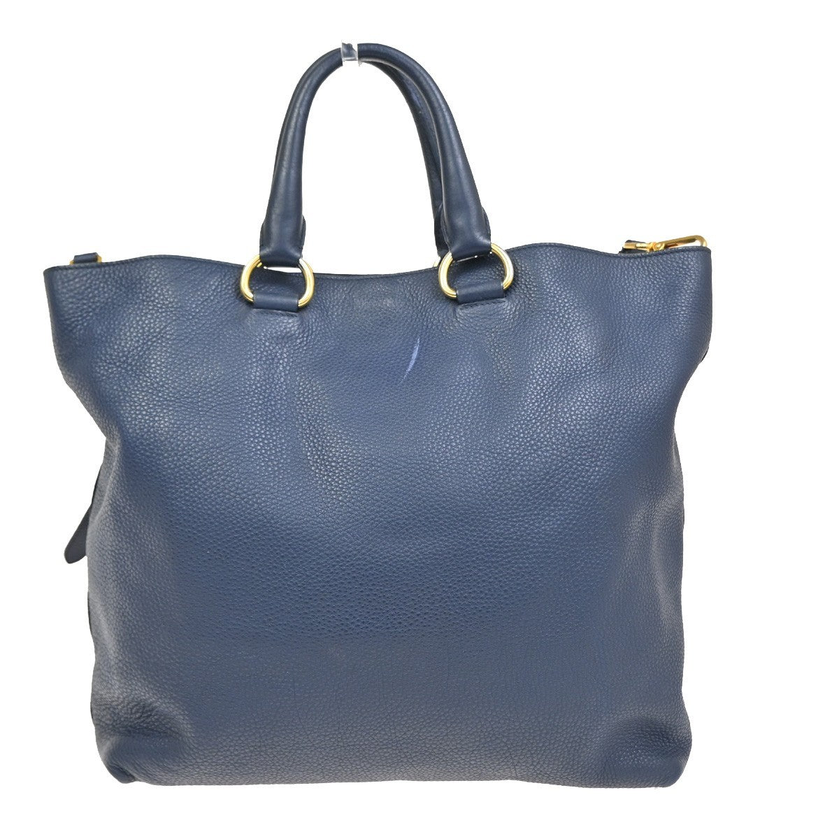 Prada Shopping Tote Vitello Daino Navy Leather Tote Bag Bag (Authentic Pre-Loved)