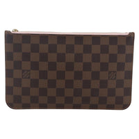 Louis Vuitton Neverfull Pochette Damier Brown Canvas Clutche & Pouche Bag (Pre-Loved)