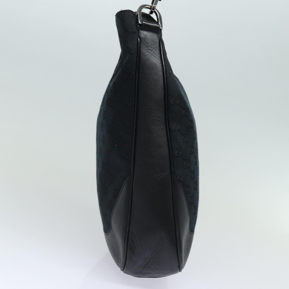 Gucci Bamboo Shoulder Bag Gg Canvas Black Canvas Shoulder Bag Bag (Pre-Loved)