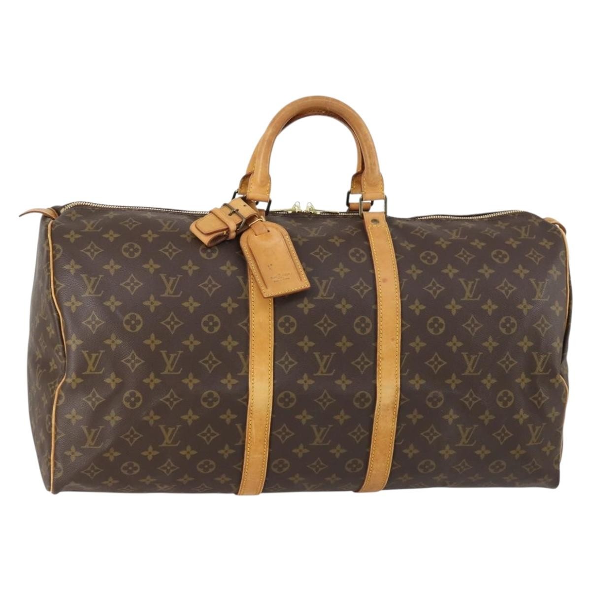 Louis Vuitton Keepall Bag Monogram Canvas Brown Canvas Travel Bag Bag (Pre-Loved)