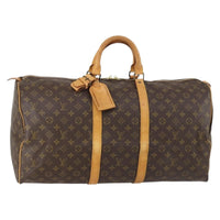 Louis Vuitton Keepall Bag Monogram Canvas Brown Canvas Travel Bag Bag (Pre-Loved)