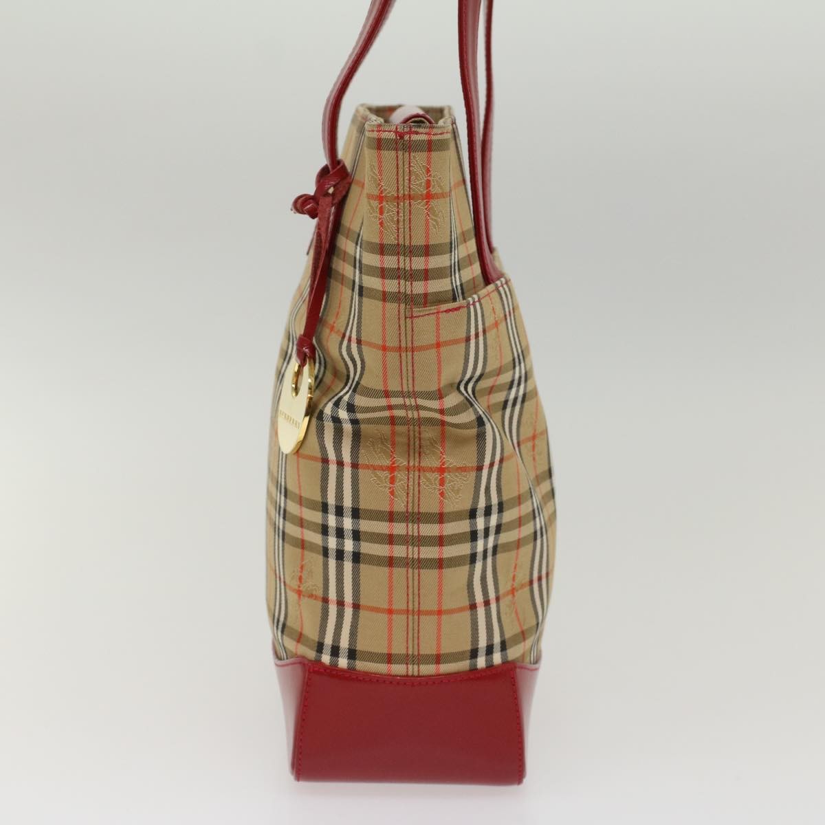 Burberry Nova Check Tote Nylon And Leather Beige Nylon Tote Bag Bag (Pre-Loved)