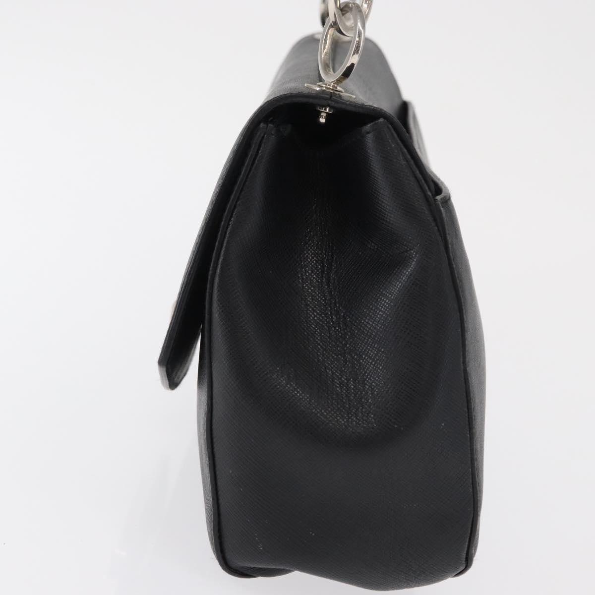 Salvatore Ferragamo Gancini Shoulder Bag Leather Black Leather Shoulder Bag Bag (Pre-Loved)