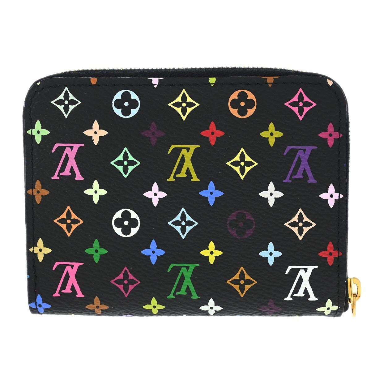 Louis Vuitton Porte-Monnaie Zippy Wallet Monogram Multicolor Black Canvas Wallets Accessory (Pre-Loved)