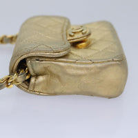 Chanel Vintage Square Cc Flap Bag Quilted Leather Gold Leather Shoulder Bag Bag (Authentic Pre-Loved)