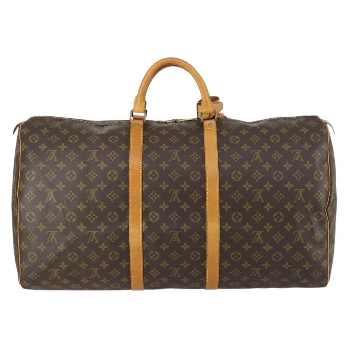 Louis Vuitton Keepall Bag Monogram Canvas Brown Canvas Travel Bag Bag (Pre-Loved)