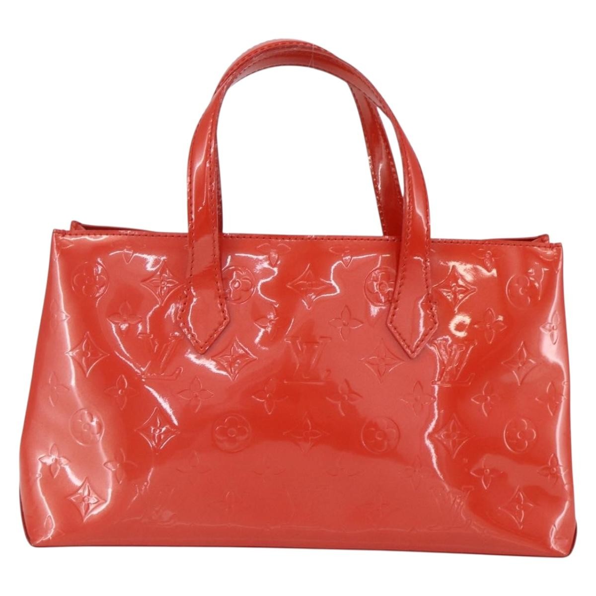 Louis Vuitton Wilshire Handbag Monogram Vernis Orange Patent_Leather Tote Bag Bag (Authentic Pre-Loved)