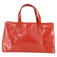 Louis Vuitton Wilshire Handbag Monogram Vernis Orange Patent_Leather Tote Bag Bag (Authentic Pre-Loved)