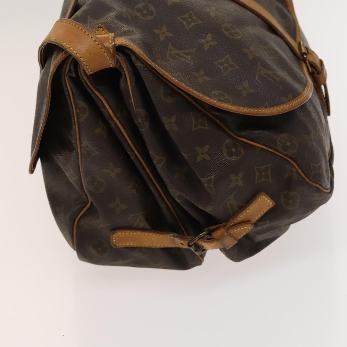 Louis Vuitton Saumur Handbag Monogram Canvas Brown Canvas Shoulder Bag Bag (Pre-Loved)