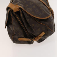 Louis Vuitton Saumur Handbag Monogram Canvas Brown Canvas Shoulder Bag Bag (Pre-Loved)