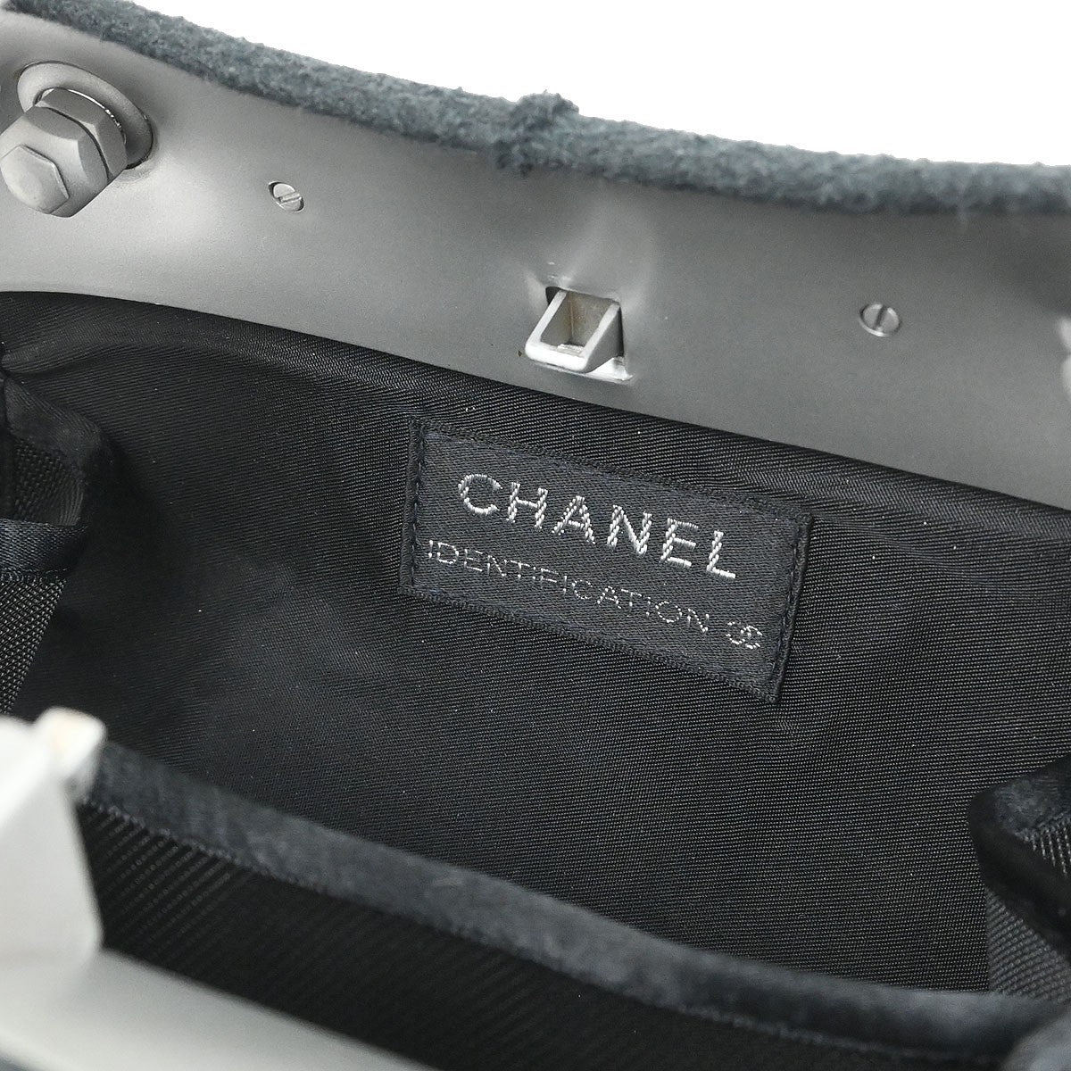 Chanel Millennium Shoulder Bag Felt Gray Canvas Shoulder Bag Bag (Pre-Loved)