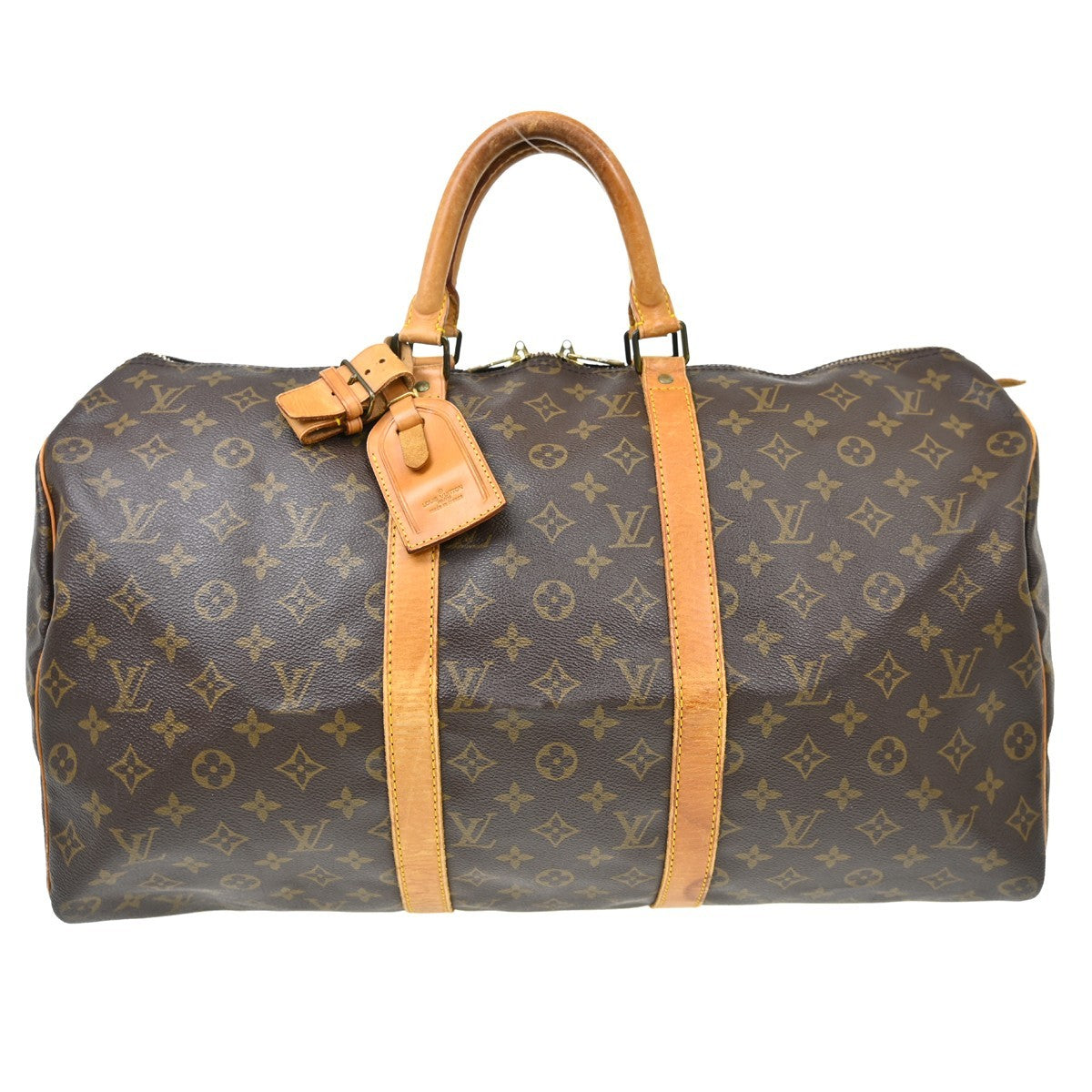Louis Vuitton Keepall Bag Monogram Canvas Brown Canvas Travel Bag Bag (Authentic Pre-Loved)