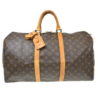 Louis Vuitton Keepall Bag Monogram Canvas Brown Canvas Travel Bag Bag (Authentic Pre-Loved)