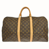Louis Vuitton Keepall Bag Monogram Canvas Brown Canvas Travel Bag Bag (Authentic Pre-Loved)
