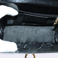 Salvatore Ferragamo Gancini Shoulder Bag Patent Leather Black Patent_Leather Shoulder Bag Bag (Pre-Loved)