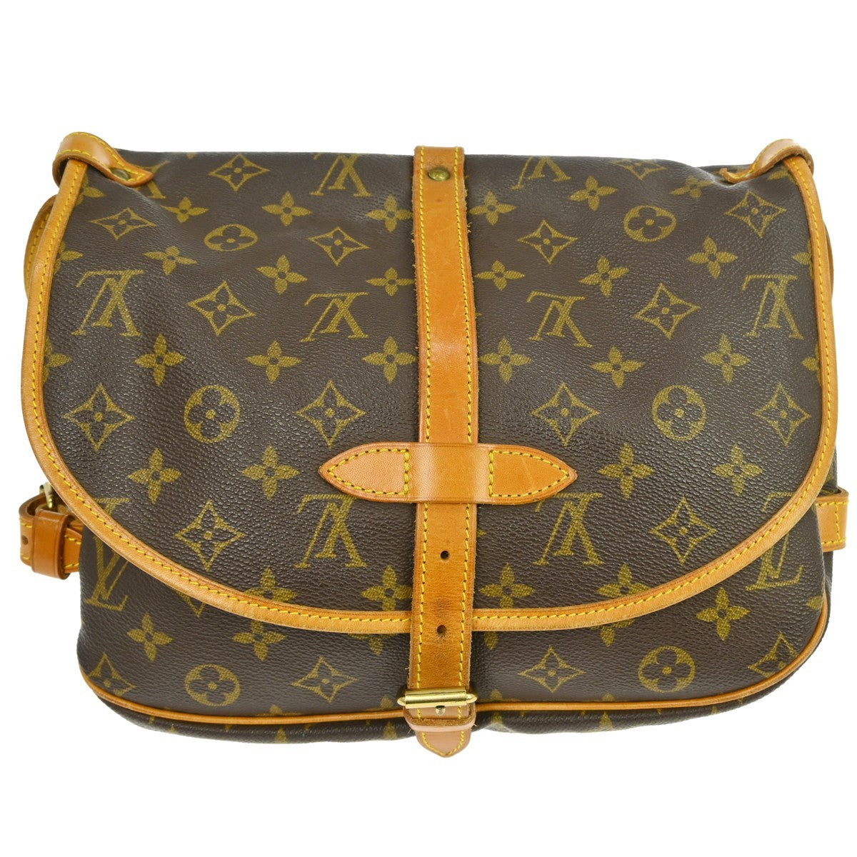 Louis Vuitton Louis Vuitton Saumur Handbag Monogram Canvas Brown Canvas Shoulder Bag Bag (Pre-Loved)