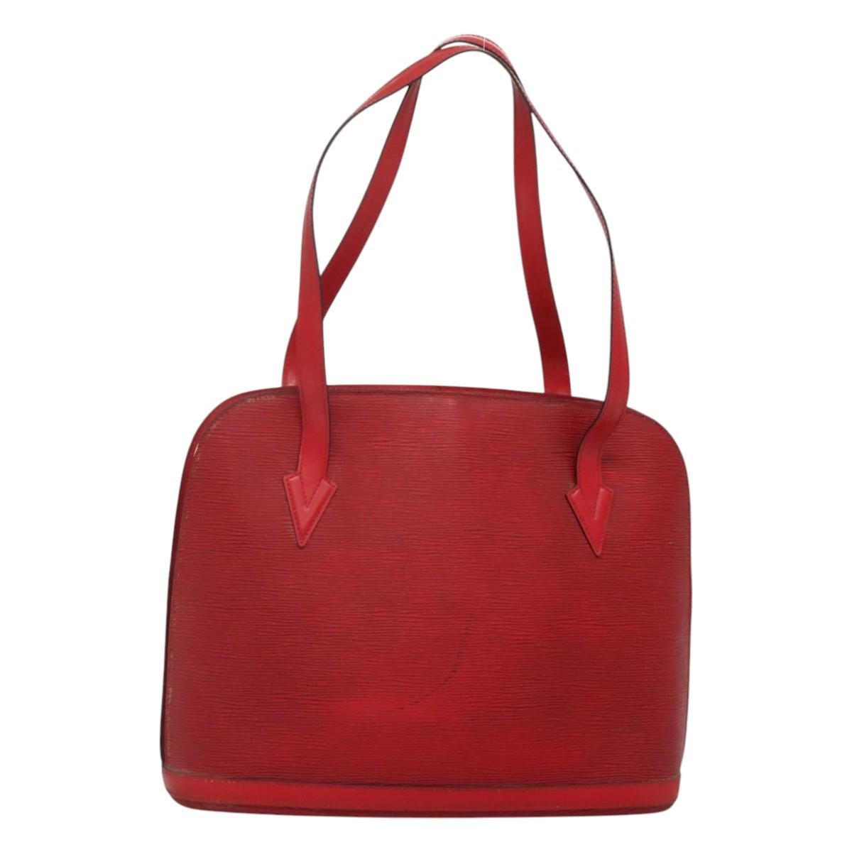Louis Vuitton Lussac Handbag Epi Leather Red Leather Shoulder Bag Bag (Pre-Loved)