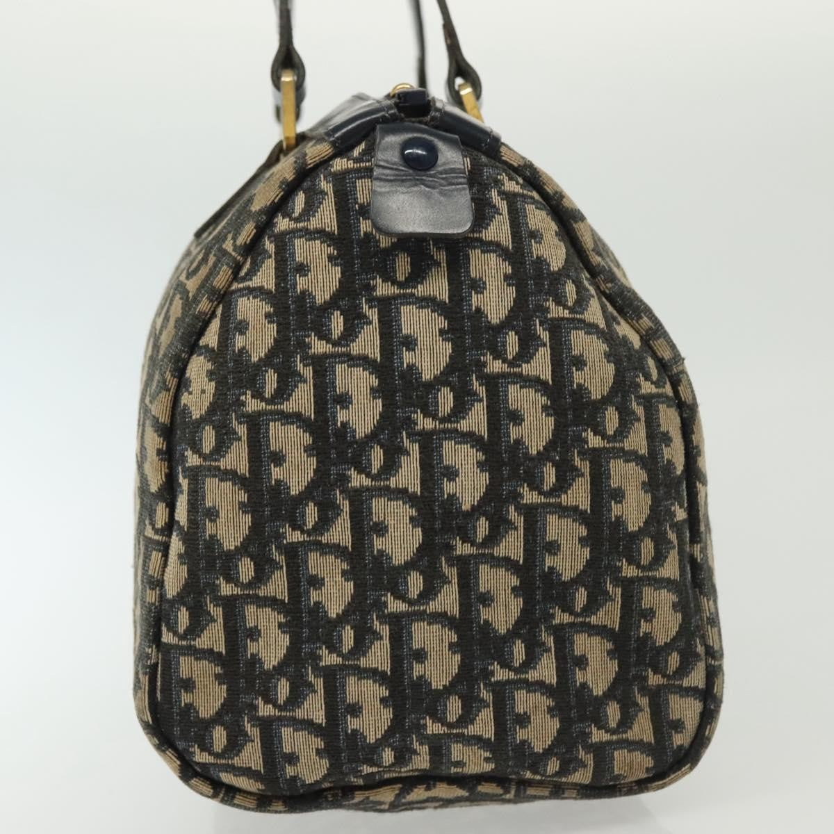 Christian Dior Vintage Trotter Boston Bag Diorissimo Canvas Navy Canvas Bag (Authentic Pre-Loved)