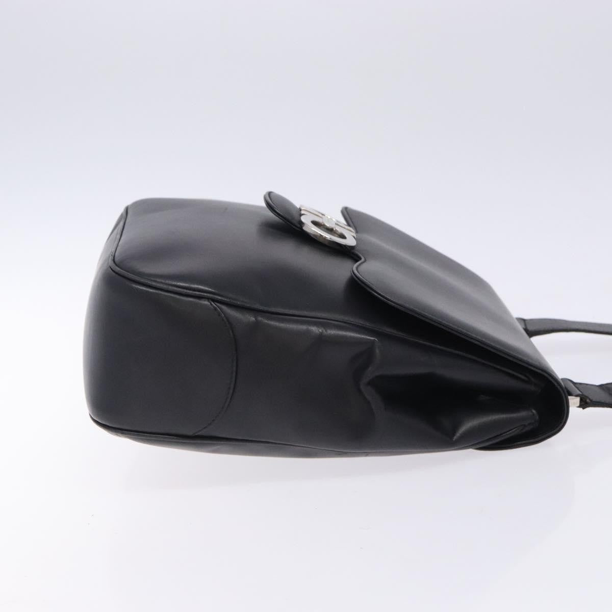 Salvatore Ferragamo Gancini Shoulder Bag Leather Black Leather Shoulder Bag Bag (Authentic Pre-Loved)
