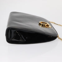 Salvatore Ferragamo Vintage Gancini Chain Shoulder Bag Patent Leather Black Patent_Leather Shoulder Bag Bag (Authentic Pre-Loved)