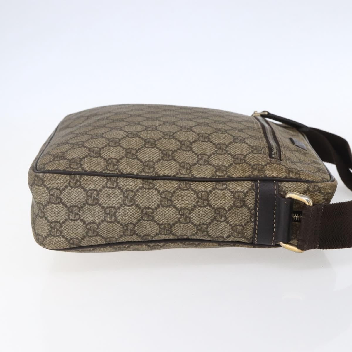 Gucci Front Zip Messenger Gg Coated Canvas Brown Canvas Shoulder Bag Bag (Authentic Pre-Loved)
