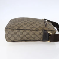 Gucci Front Zip Messenger Gg Coated Canvas Brown Canvas Shoulder Bag Bag (Authentic Pre-Loved)