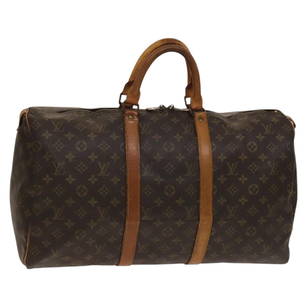 Louis Vuitton Keepall Bag Monogram Canvas Brown Canvas Travel Bag Bag (Pre-Loved)