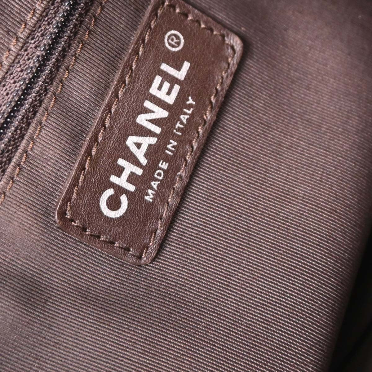 Chanel All Day Long Tote Chevron Leather Brown Leather Tote Bag Bag (Authentic Pre-Loved)
