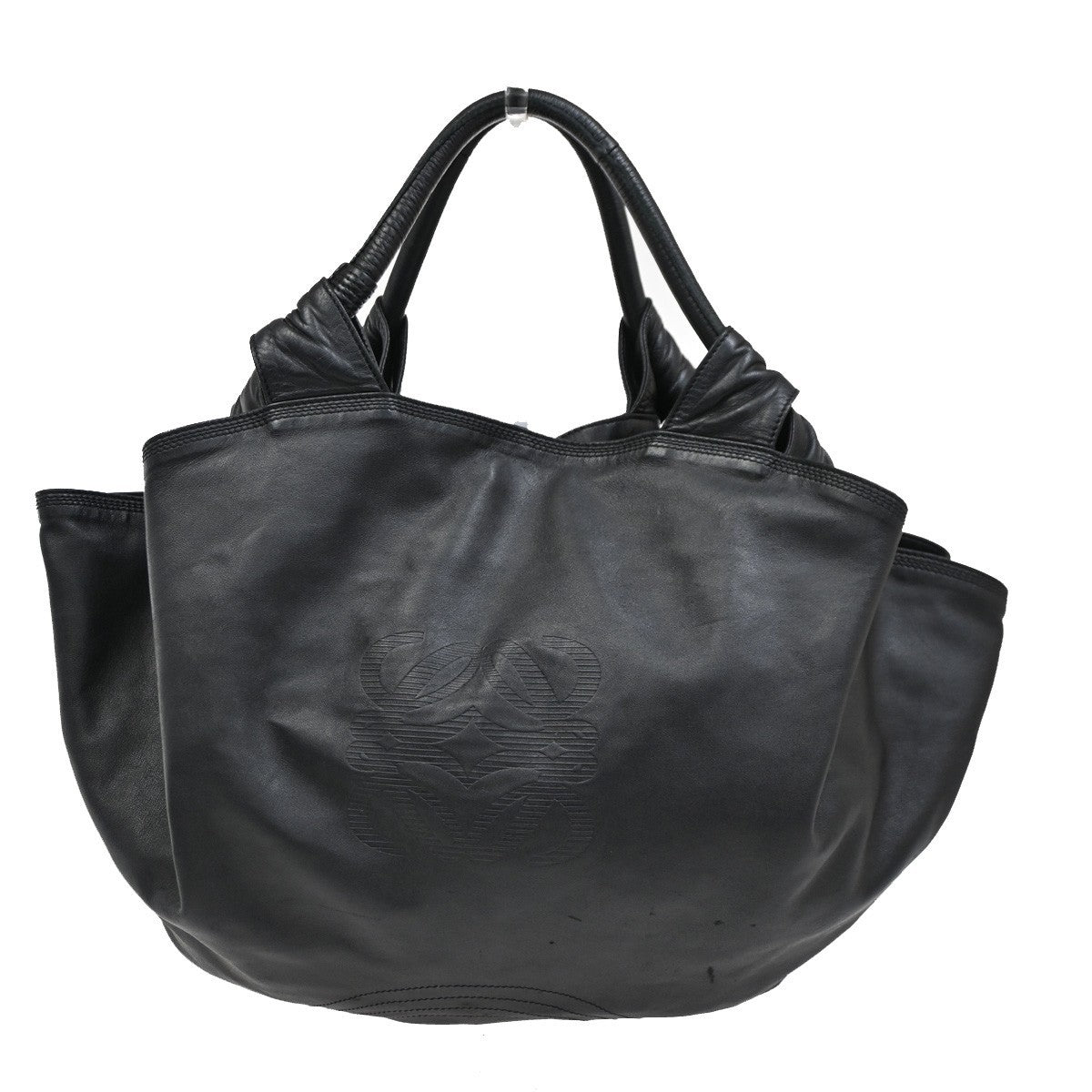 Loewe Loewe Anagram Handbag Leather Black Leather Handbag (Pre-Loved)