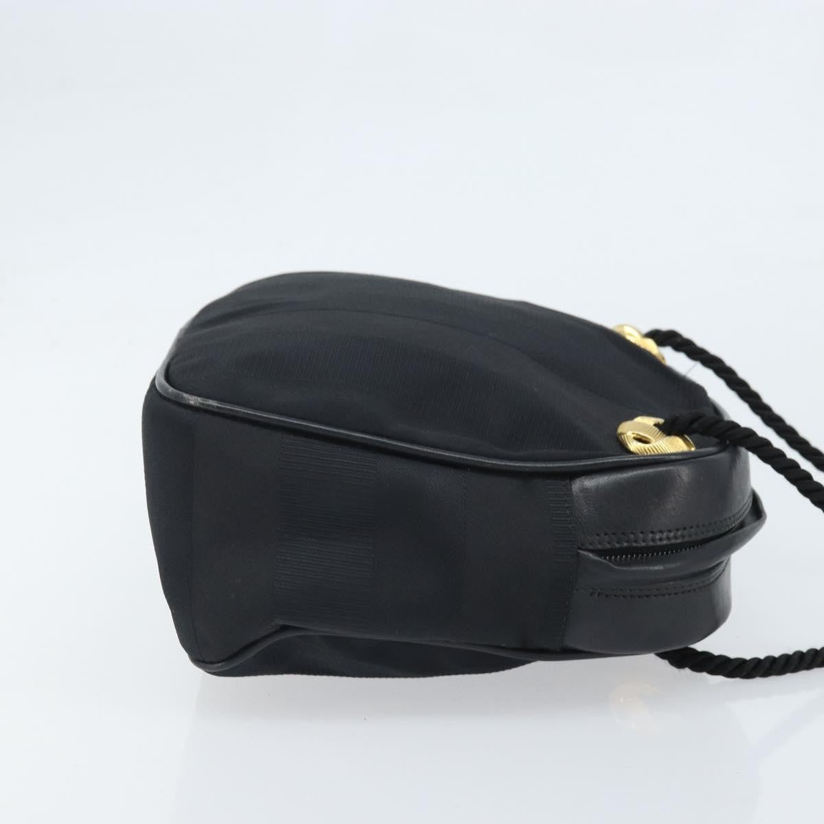 Salvatore Ferragamo Vintage Shoulder Bag Canvas Black Canvas Shoulder Bag Bag (Pre-Loved)