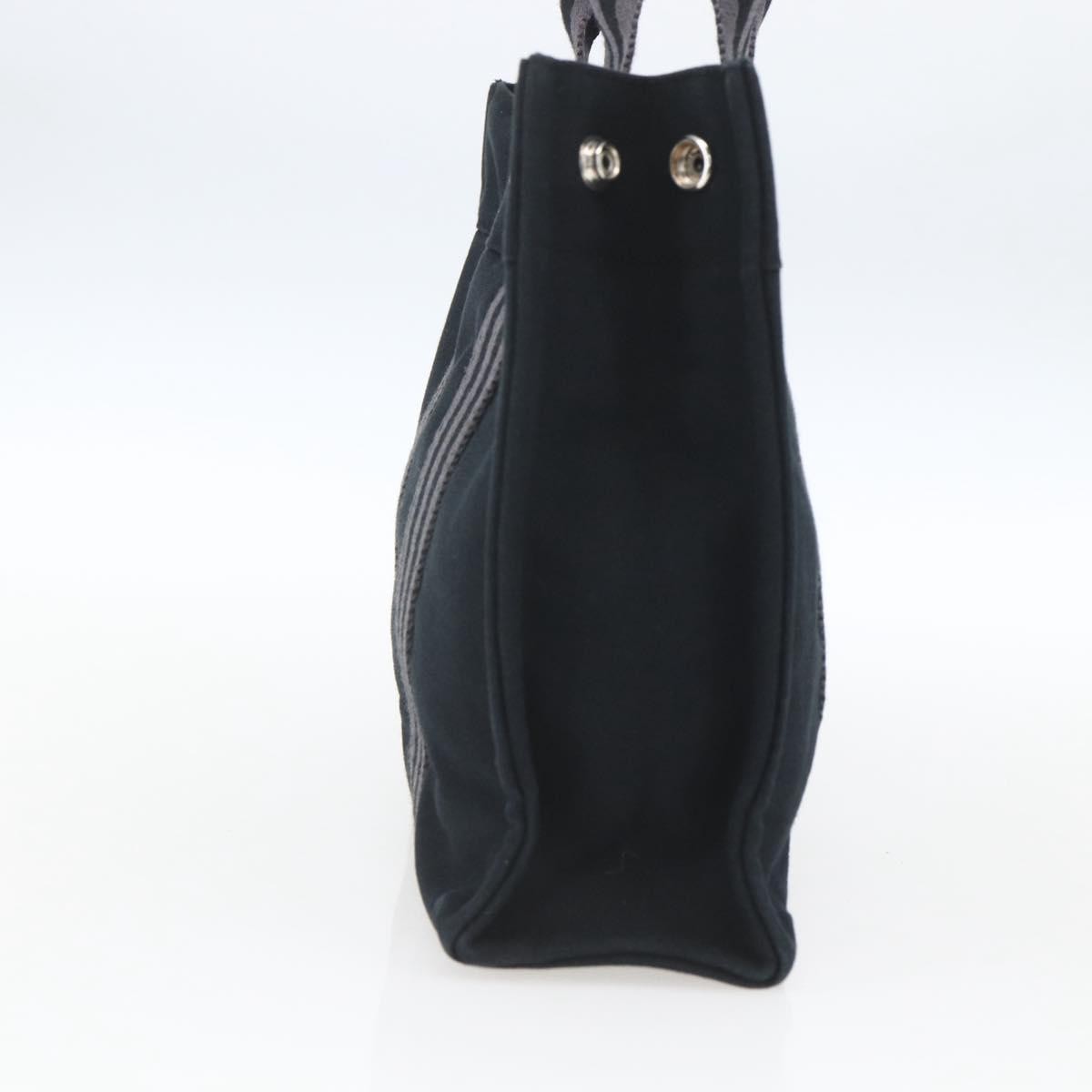 Hermes Fourre Tout Tote Canvas Black Canvas Tote Bag Bag (Authentic Pre-Loved)