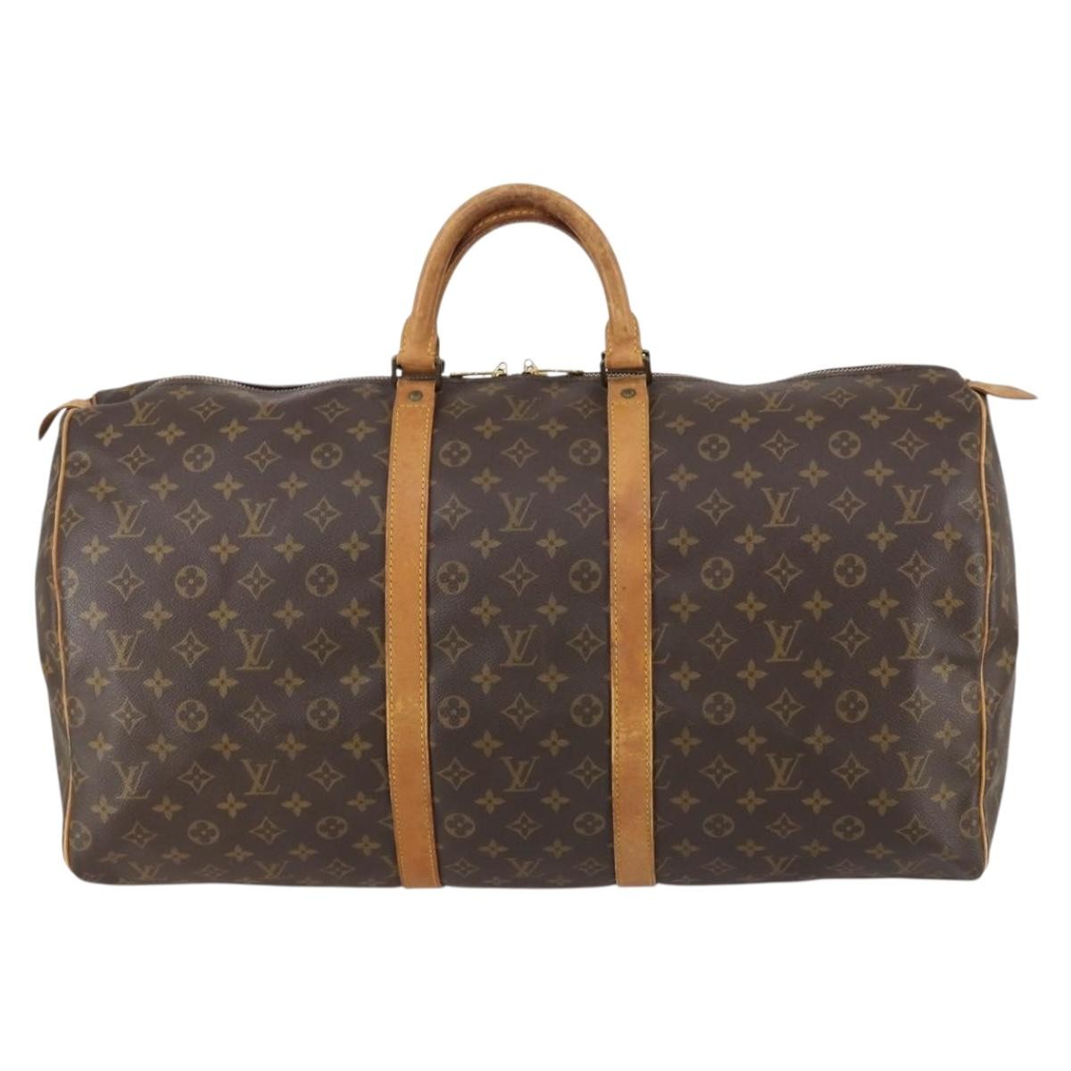 Louis Vuitton Keepall Bag Monogram Canvas Brown Canvas Travel Bag Bag (Authentic Pre-Loved)