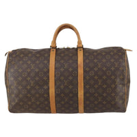Louis Vuitton Keepall Bag Monogram Canvas Brown Canvas Travel Bag Bag (Authentic Pre-Loved)