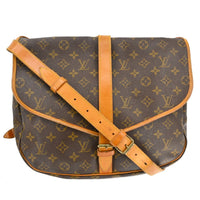 Louis Vuitton Saumur Handbag Monogram Canvas Brown Canvas Shoulder Bag Bag (Pre-Loved)