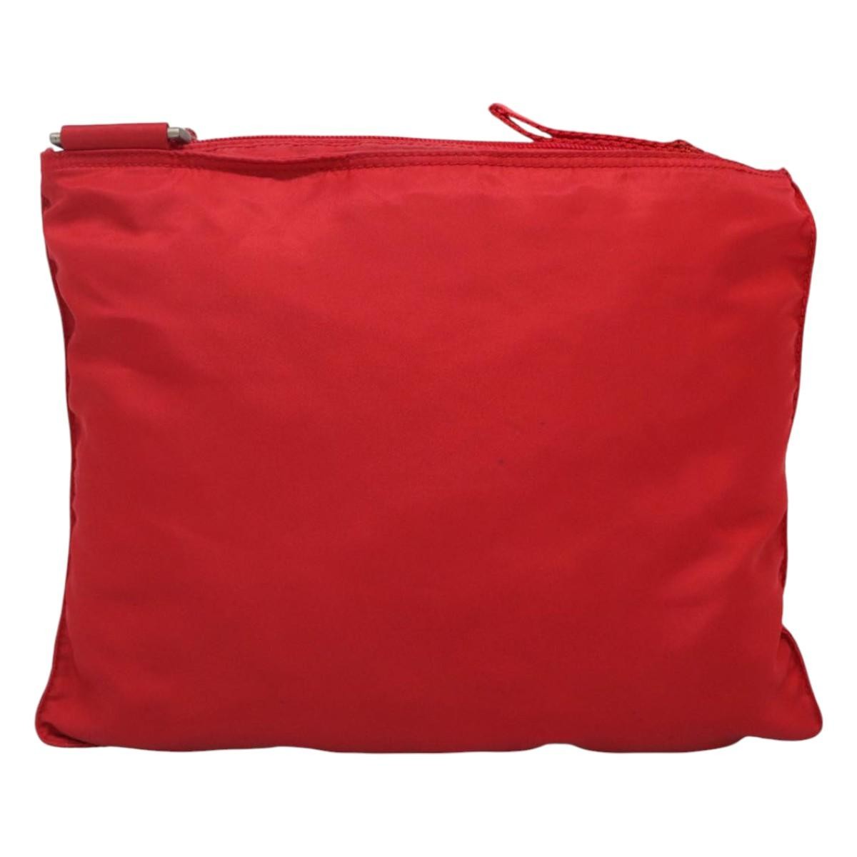 Prada Flat Messenger Bag Tessuto Red Nylon Shoulder Bag Bag (Pre-Loved)