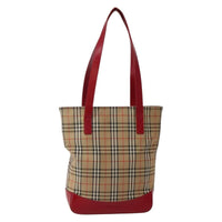 Burberry Nova Check Tote Canvas Check Pattern Beige Canvas Tote Bag Bag (Pre-Loved)