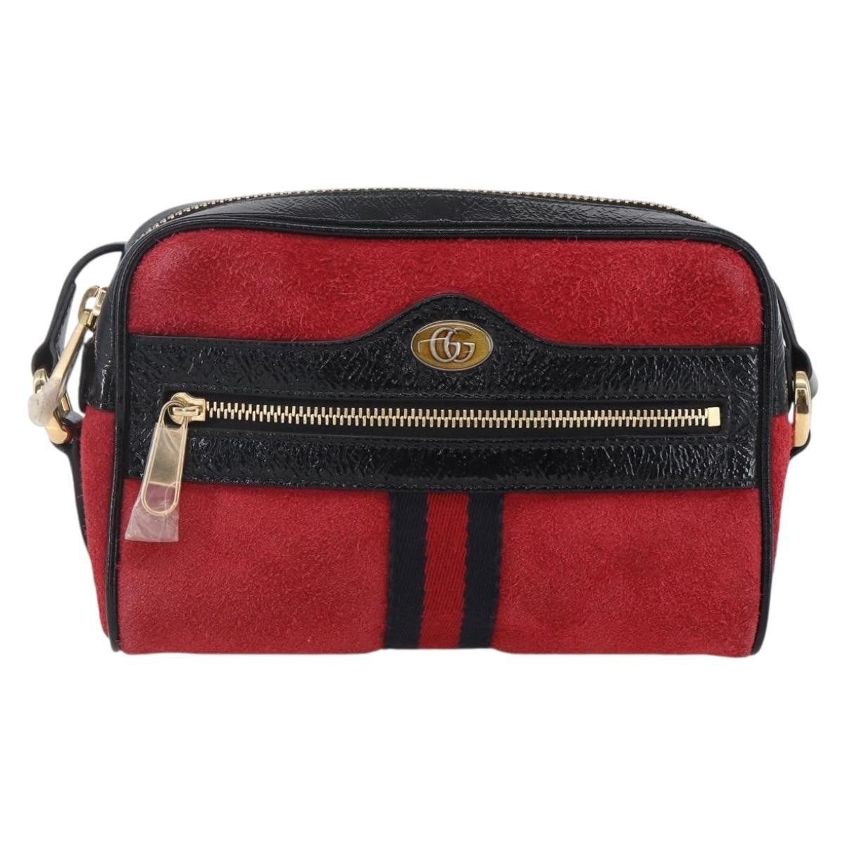 Gucci Ophidia Shoulder Bag Suede Red Suede Shoulder Bag Bag (Authentic Pre-Loved)