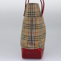 Burberry Nova Check Tote Canvas Check Pattern Beige Canvas Tote Bag Bag (Authentic Pre-Loved)