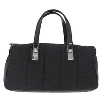 Chanel Square Stitch Boston Bag Quilted Nylon Black Nylon Travel Bag Bag (Authentic Pre-Loved)