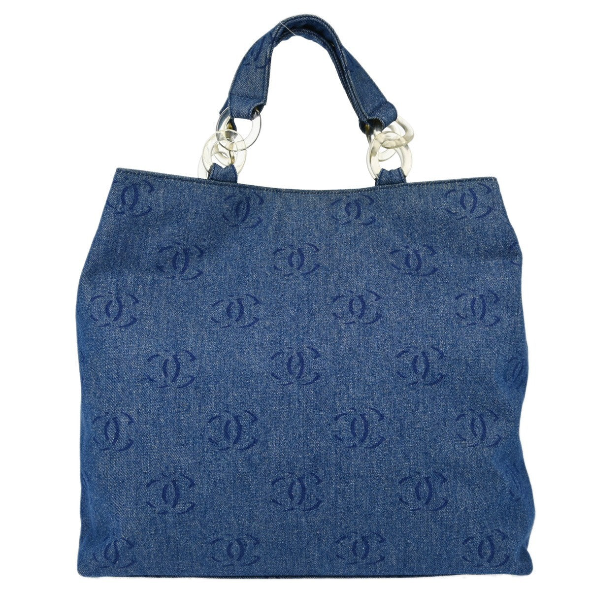 Chanel Vintage Cc Tote Denim Blue Denim_Jeans Tote Bag Bag (Pre-Loved)