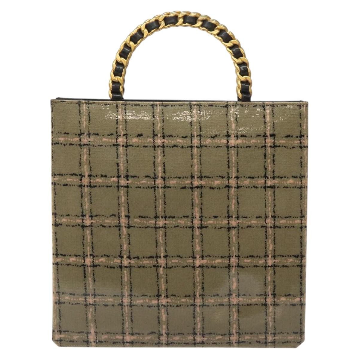Chanel Vintage Chocolate Bar Tote Leather Beige Leather Tote Bag Bag (Authentic Pre-Loved)