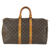 Louis Vuitton Keepall Bag Monogram Canvas Brown Canvas Travel Bag Bag (Pre-Loved)