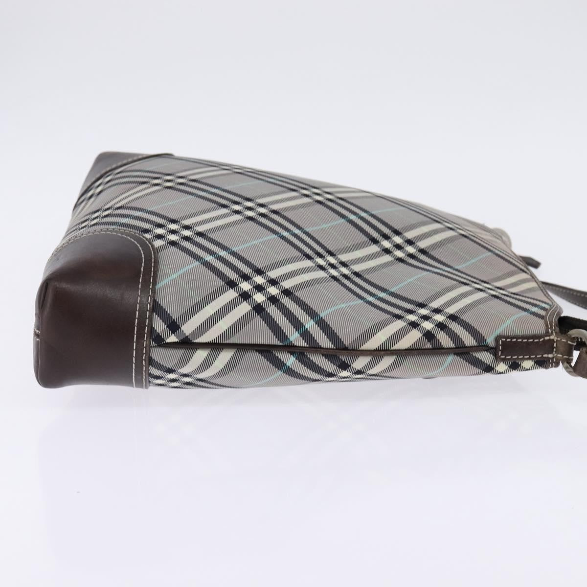 Burberry Nova Check Blue Label Canvas Gray Nylon Shoulder Bag Bag (Pre-Loved)