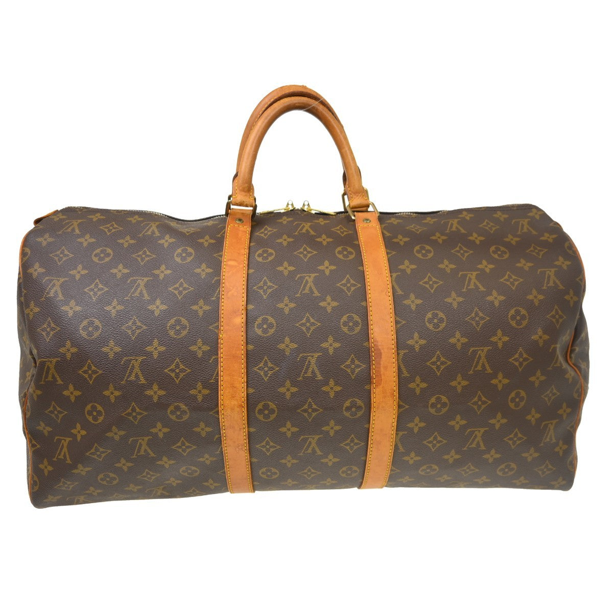 Louis Vuitton Keepall Bag Monogram Canvas Brown Canvas Travel Bag Bag (Authentic Pre-Loved)
